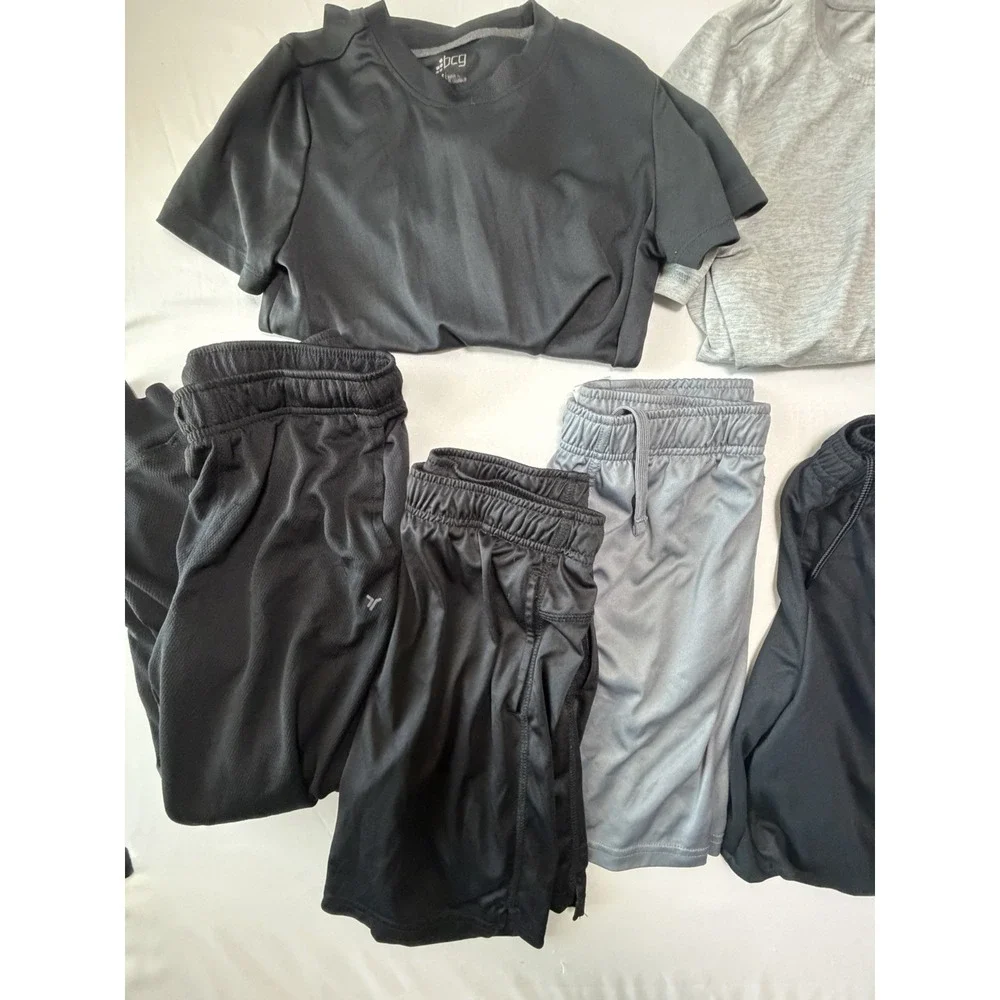 Boys Athletic Clothes Lot Size 10-12 L Adidas Old Navy BCG Shorts Shirts 9pc